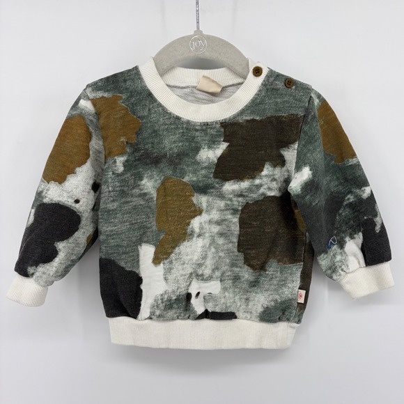 Bobo Choses Other - Bobo Choses Baby Abstract Cow Spot Fleece Sweatshirt Size 80 12-18 Months EUC